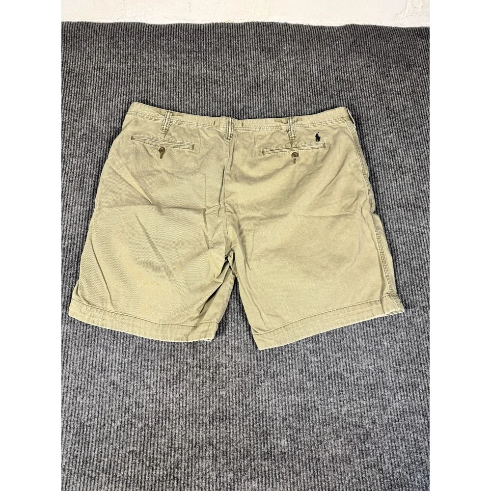 Polo Ralph Lauren Chino Shorts Mens Size 46B 46 Big Khaki Flat Front Classic Fit